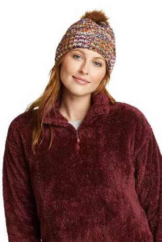 Eddie Bauer Women's Cabin Faux Fur Pom Beanie Cover