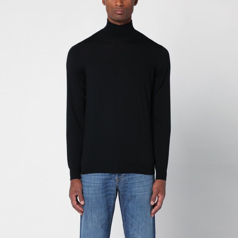 Drumohr Black wool turtleneck sweater Cover