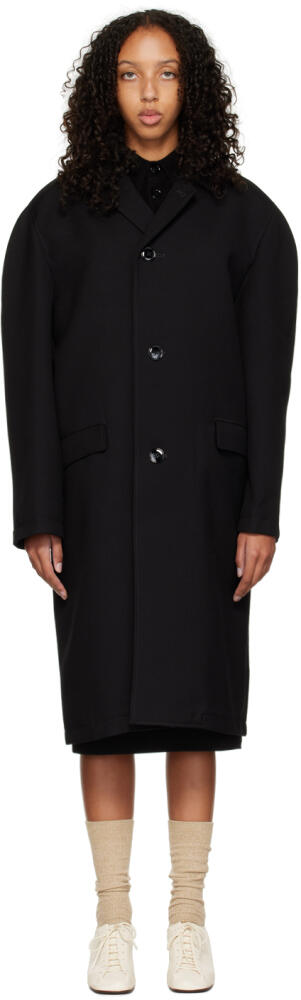 LEMAIRE Black Crombie Coat Cover