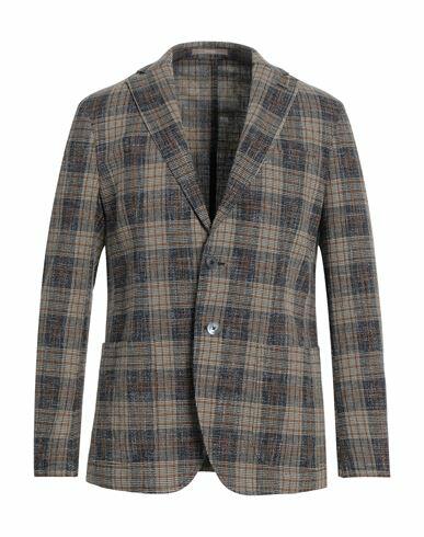 Paoloni Man Blazer Camel Cotton, Linen, Polyester, Elastane Cover