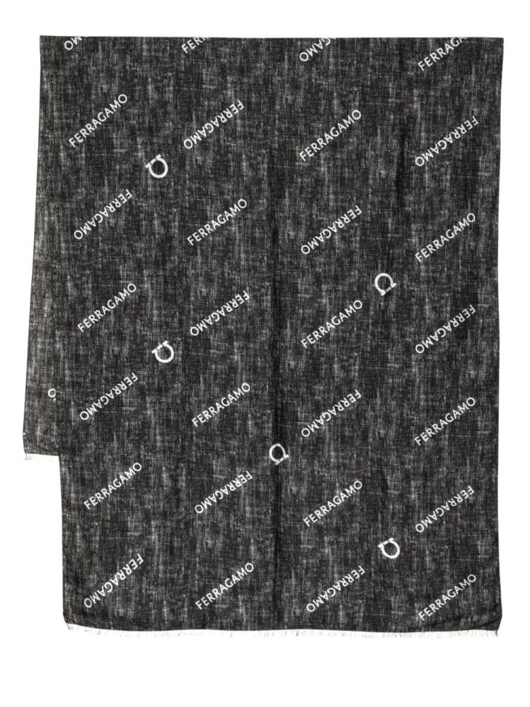 Ferragamo jacquard logo-motif scarf - Black Cover