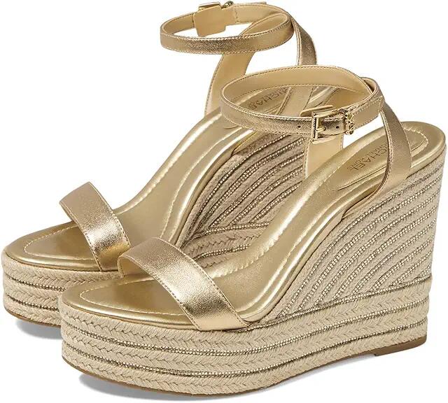 MICHAEL Michael Kors Leighton Wedge (Pale Gold) Women's Shoes Cover