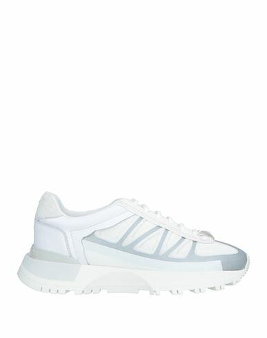 Maison Margiela Woman Sneakers White Soft Leather, Textile fibers Cover