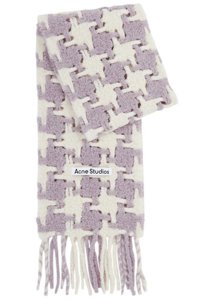 Acne Studios Houndstooth Alpaca-blend Scarf - Lilac Cover