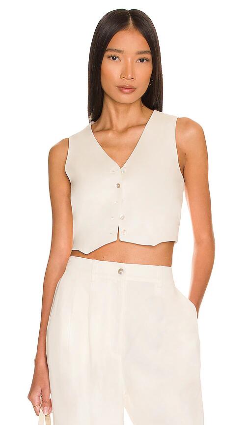 DONNI. Cropped Vest in Cream Cover