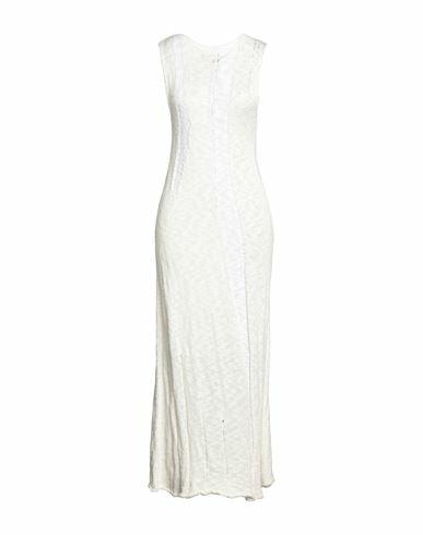 Virginia Bizzi Woman Maxi dress Ivory Polyester, Viscose, Elastic fibres Cover