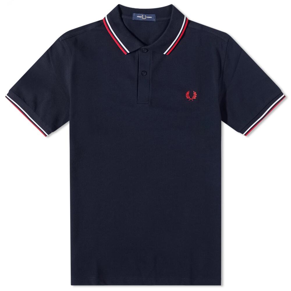 Fred Perry Men's Twin Tipped Polo Shirt in Navy/White Cover