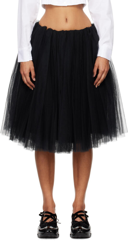 Noir Kei Ninomiya Black Layered Midi Skirt Cover