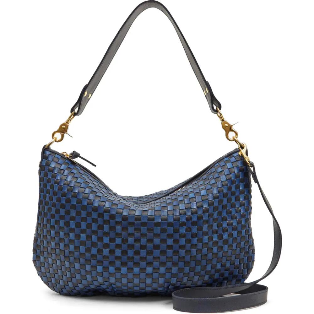 Clare V. Moyen Messenger Bag in Dark Blue Woven Checker Cover