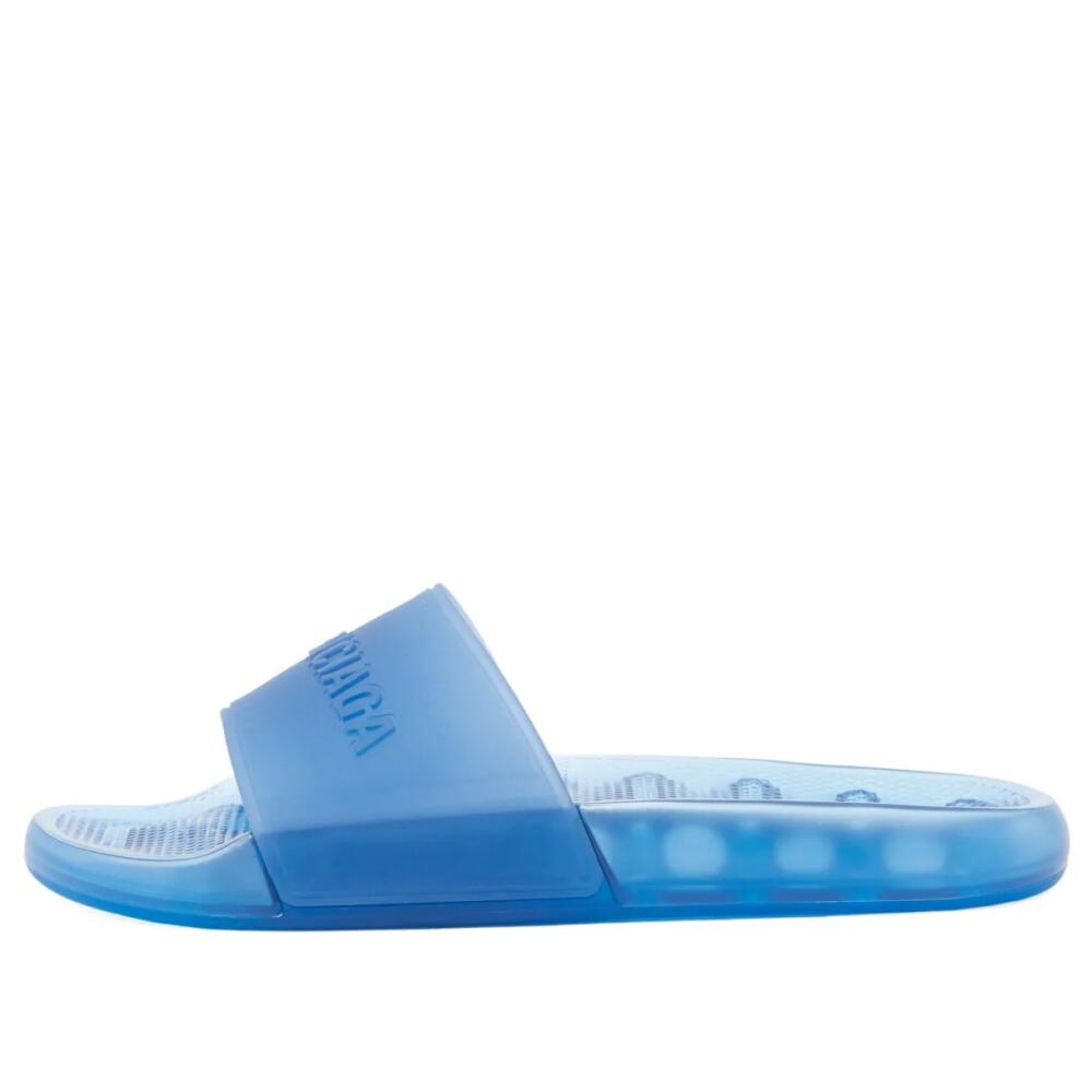 Balenciaga Men's Pool Slide in Blue Cover