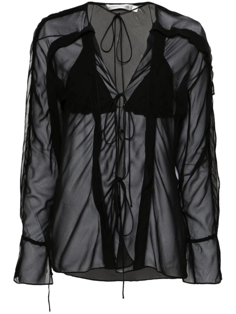 Christopher Esber sheer silk blouse - Black Cover