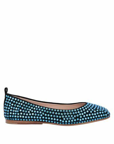 Eddy Daniele Woman Ballet flats Bright blue Soft Leather, Swarovski Crystal Cover