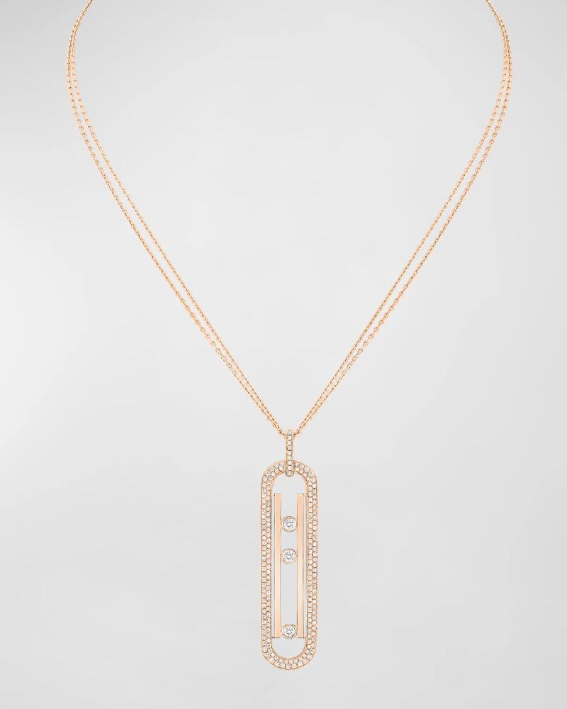 Messika Move 10th Anniversary 18k Rose Gold Diamond Pendant Necklace Cover