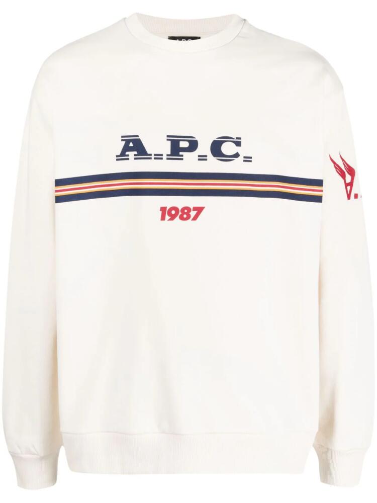 A.P.C. Adam logo-print cotton sweatshirt - Neutrals Cover