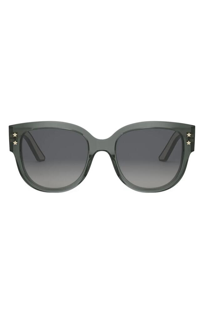 'DiorPacific B2I 54mm Butterfly Sunglasses in Shiny Dark Green /Smoke Cover