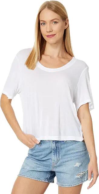 LAmade Slinkymodern Scoop Neck Tee (White) Women's Clothing Cover