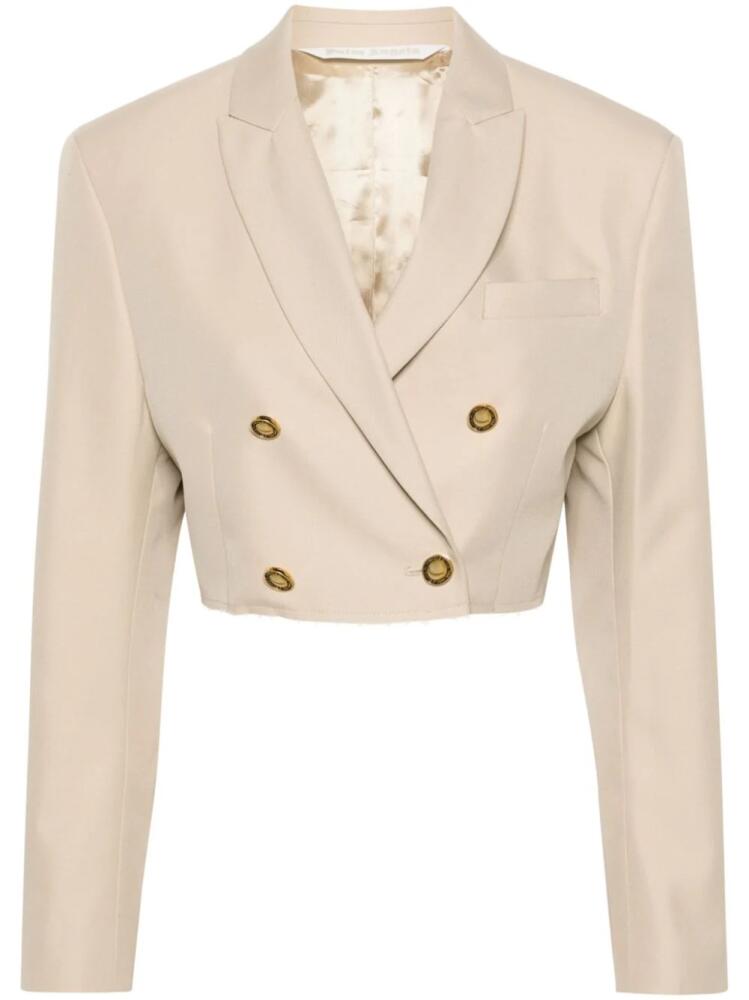 Palm Angels double-breasted cropped blazer - Neutrals Cover