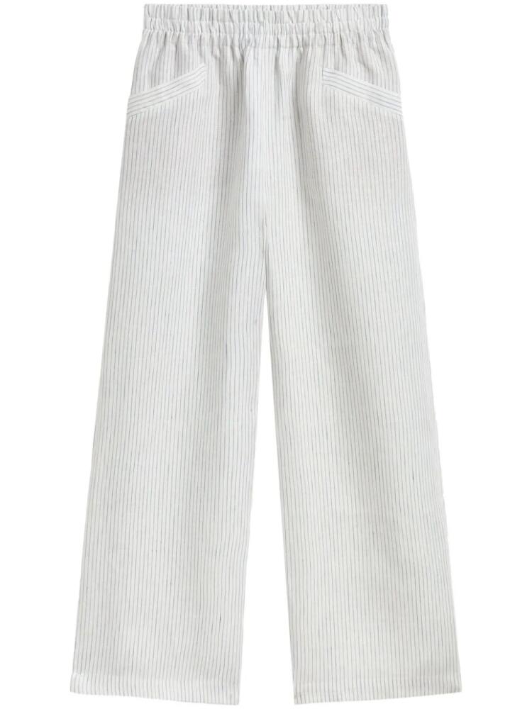 agnès b. striped cropped trousers - White Cover