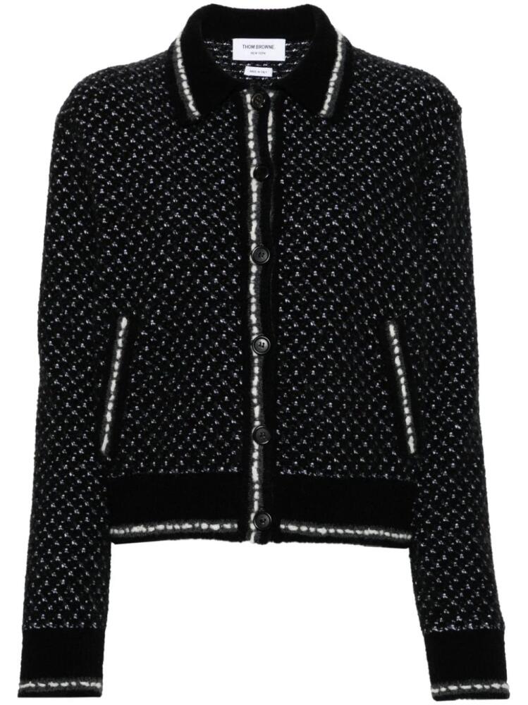 Thom Browne spread-collar tweed bomber jacket - Black Cover