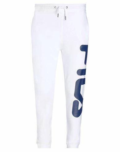 Fila Man Pants White Cotton, Polyester Cover