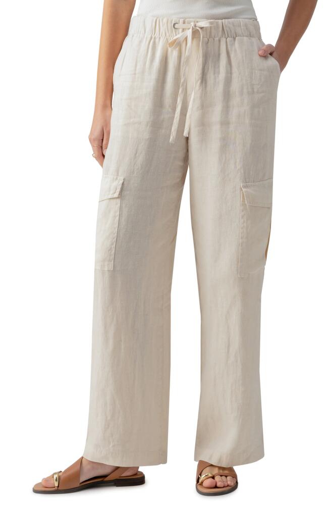 Sanctuary Drift Linen Cargo Pants in Birch Cover