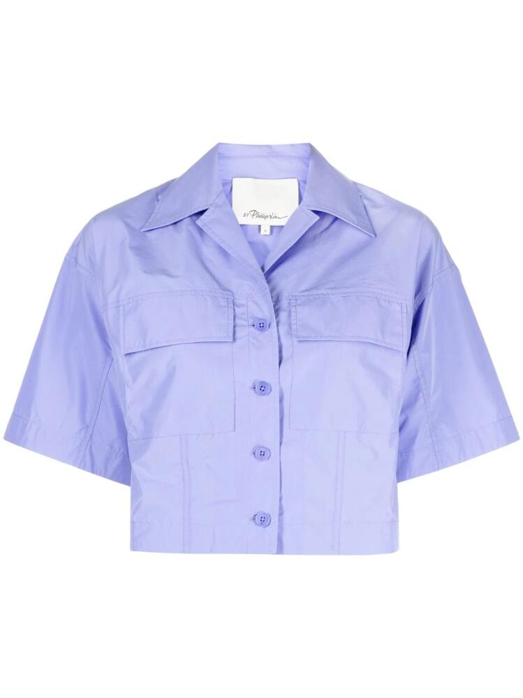 3.1 Phillip Lim notched-collar cropped shirt - Purple Cover