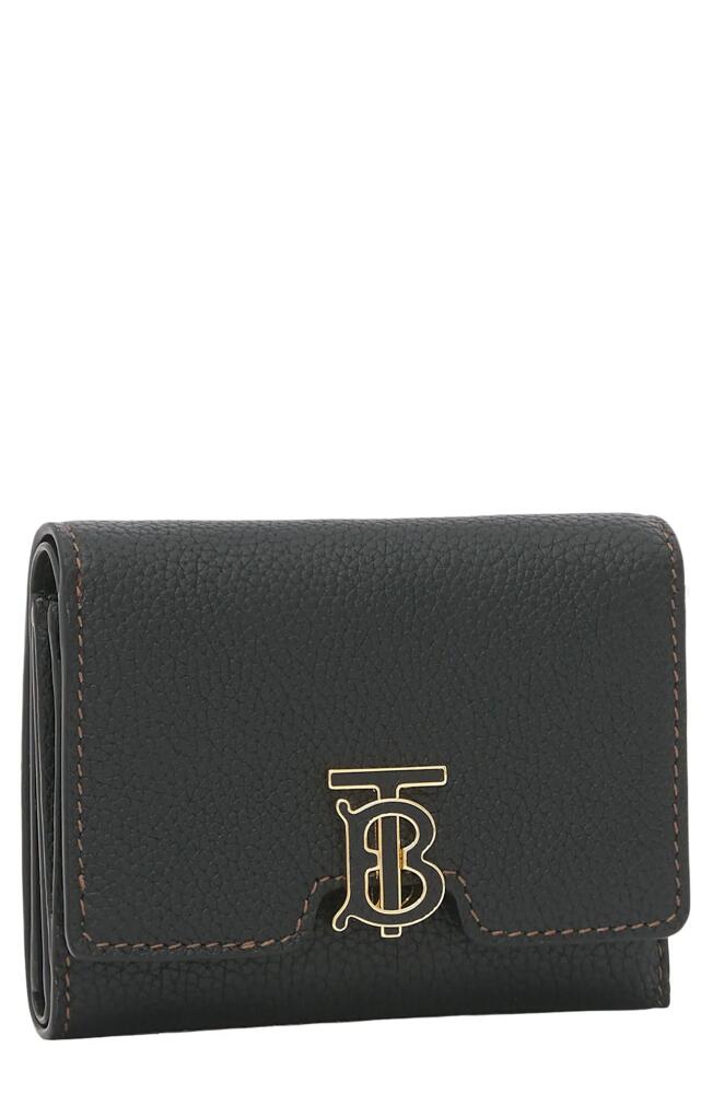 burberry TB Monogram Grainy Leather Wallet in Black Cover