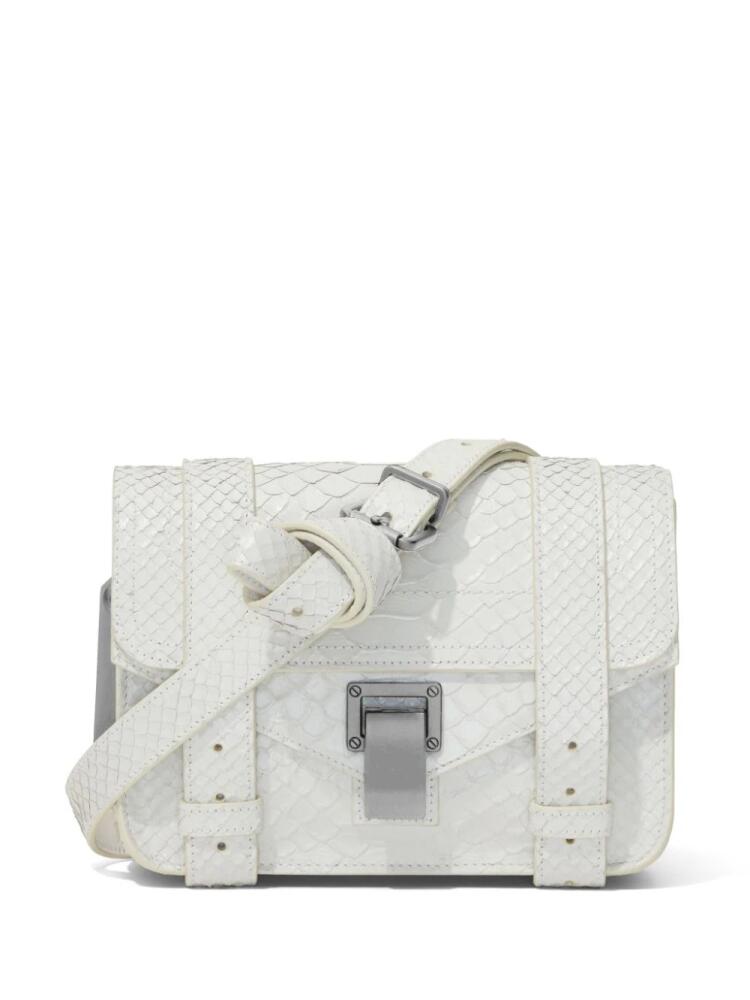 Proenza Schouler mini Carved Python PS1 crossbody bag - White Cover