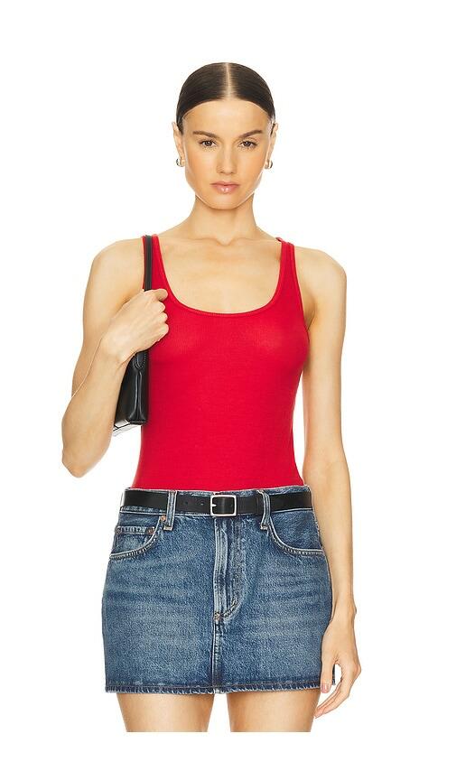 Michael Lauren Mason Basic Rib Tank in Red Cover