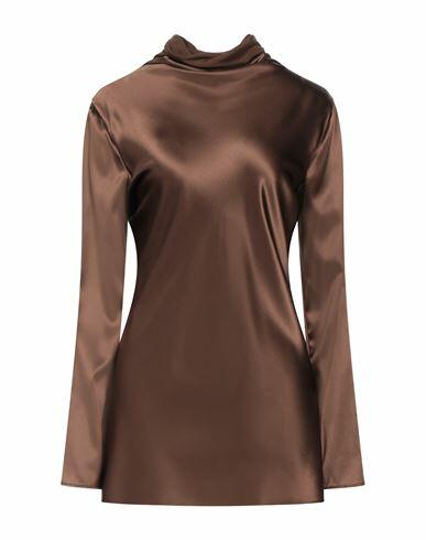 Jucca Woman Top Brown Silk, Elastane Cover