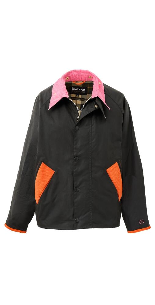 Flower Mountain Barbour x Flower Mountain Transport Wax Jacket Olive/Fuchsia Cover