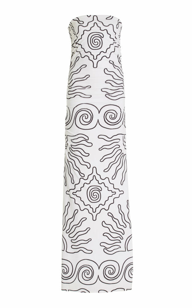 Cala de la Cruz - Daphne Printed Crepe Maxi Dress - Ivory Cover