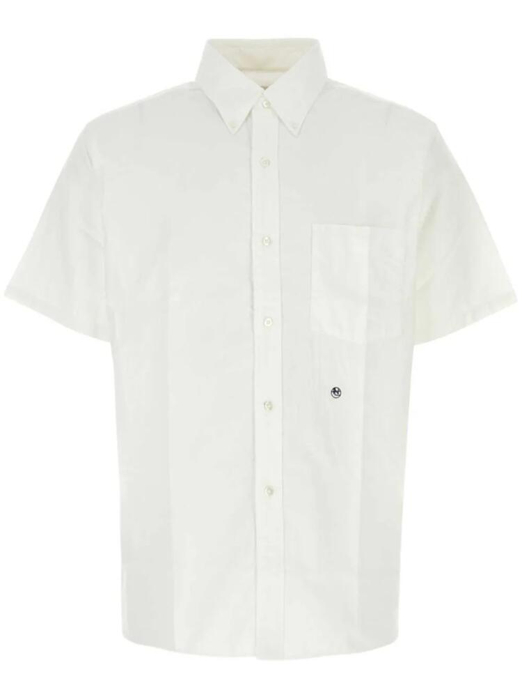 Nanamica logo-embroidered short-sleeved shirt - White Cover