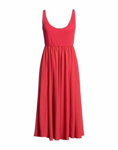 Seventy Sergio Tegon Woman Midi dress Red Polyester, Elastane Cover