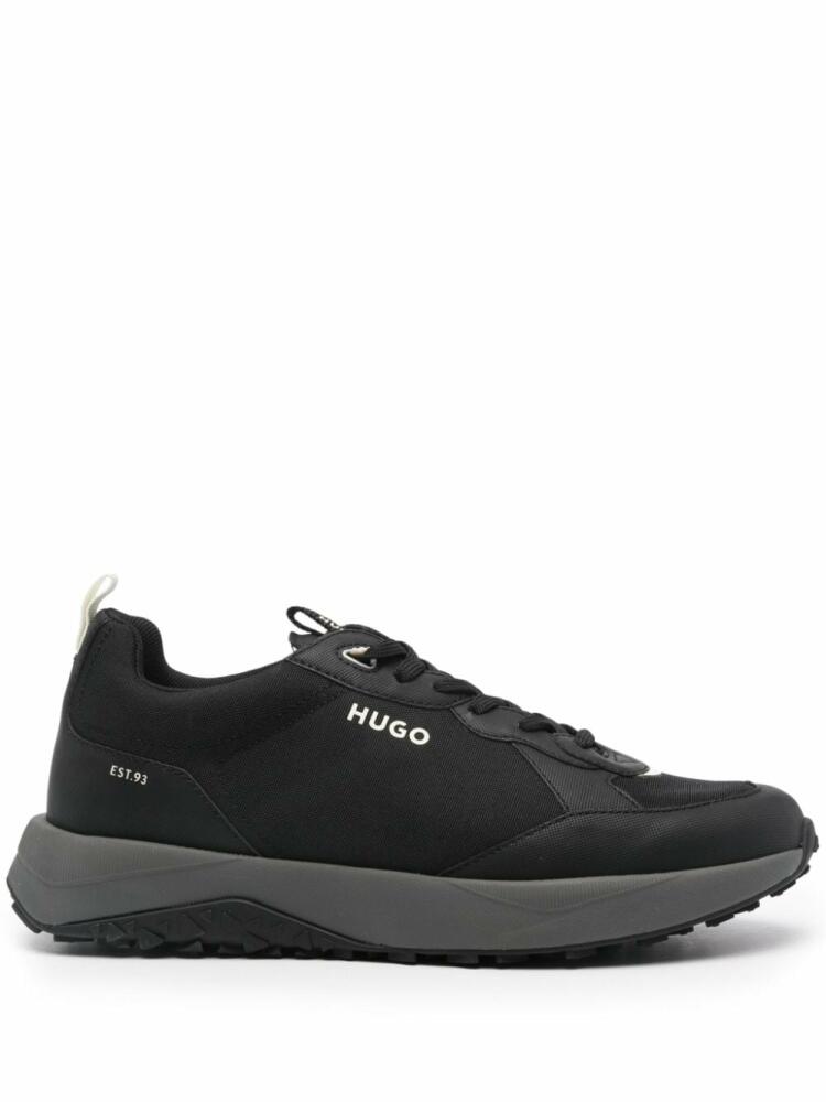 HUGO raised-logo panelled sneakers - Black Cover