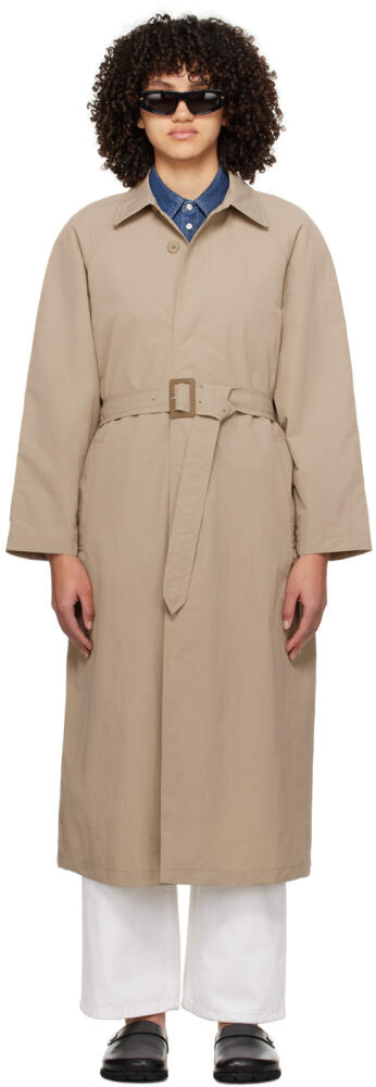 A.P.C. Beige Crinkled Trench Coat Cover