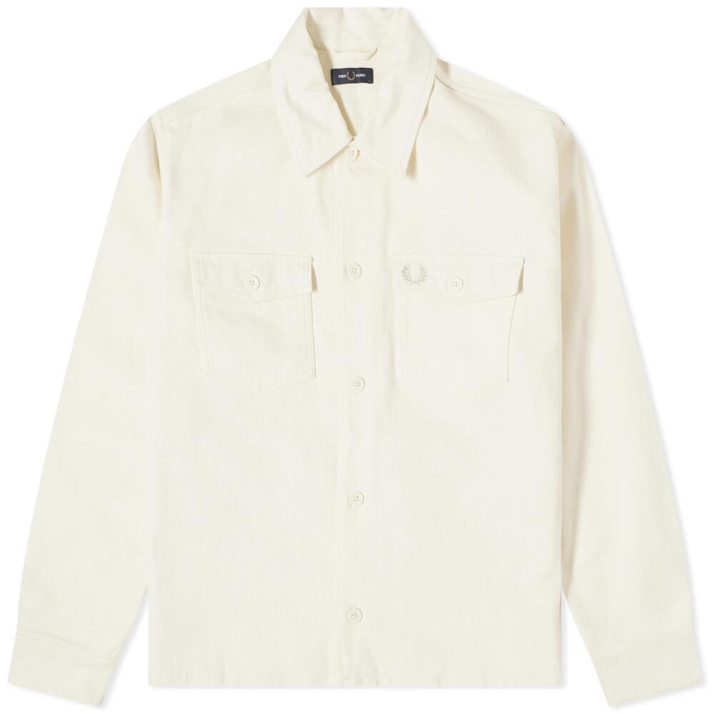 Fred Perry Men's Bedford Cord Overshirt in Ecru Cover