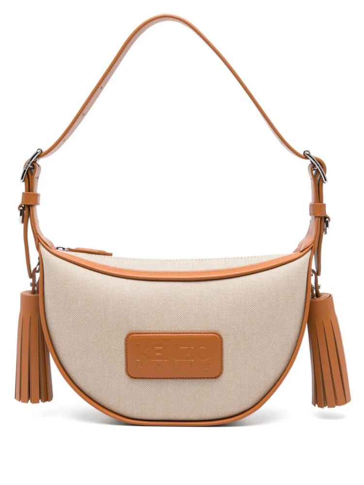 Kenzo Kenzo 18 leather-trim shoulder bag - Neutrals Cover