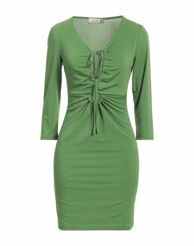 Haveone Woman Mini dress Green Polyester, Elastane Cover