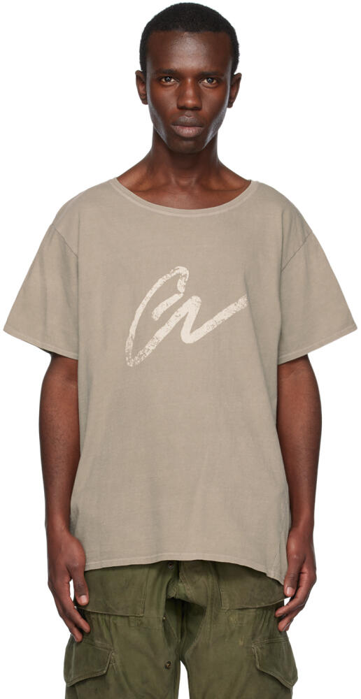 Greg Lauren Taupe 'GL' T-Shirt Cover