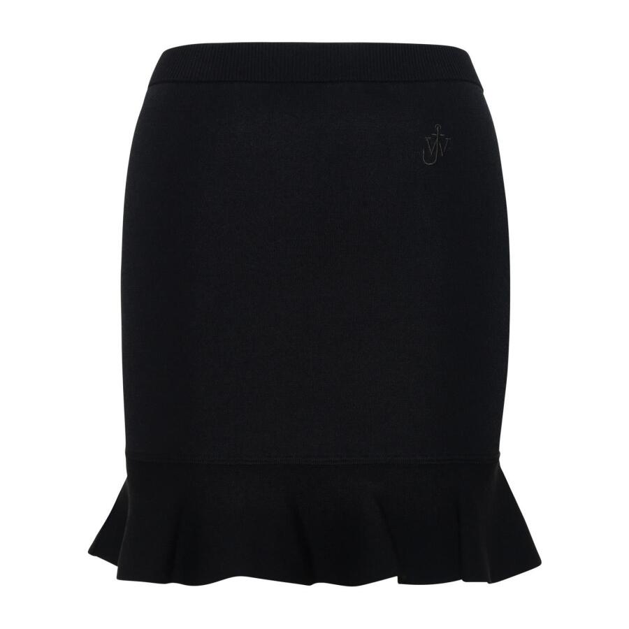 JW Anderson Viscose Blend Ruffled Hem Mini Skirt Cover