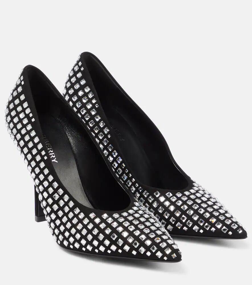 Burberry Crystal-embellished suede pumps Cover