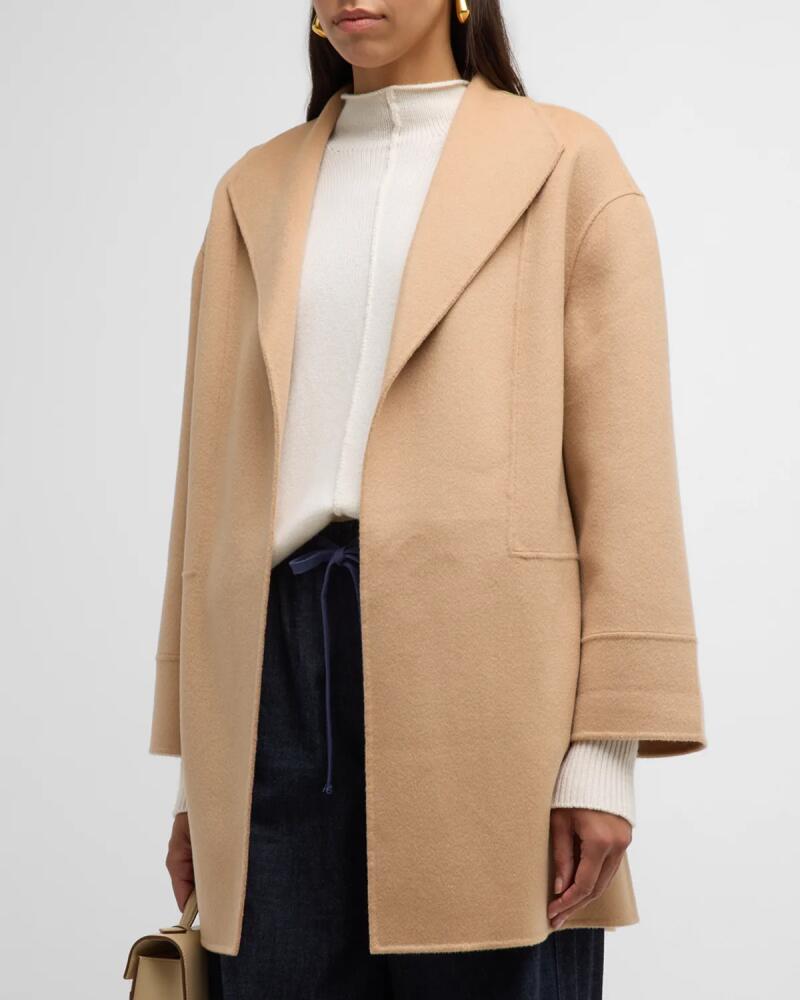 Neiman Marcus Cashmere Collection Open-Front Cashmere Car Coat Cover