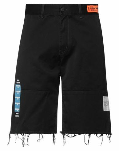 Heron Preston Man Shorts & Bermuda Shorts Black Cotton Cover