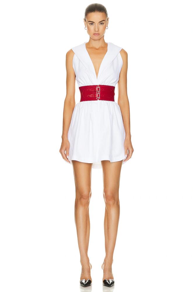 ALAÏA Hooded Dress in White Cover