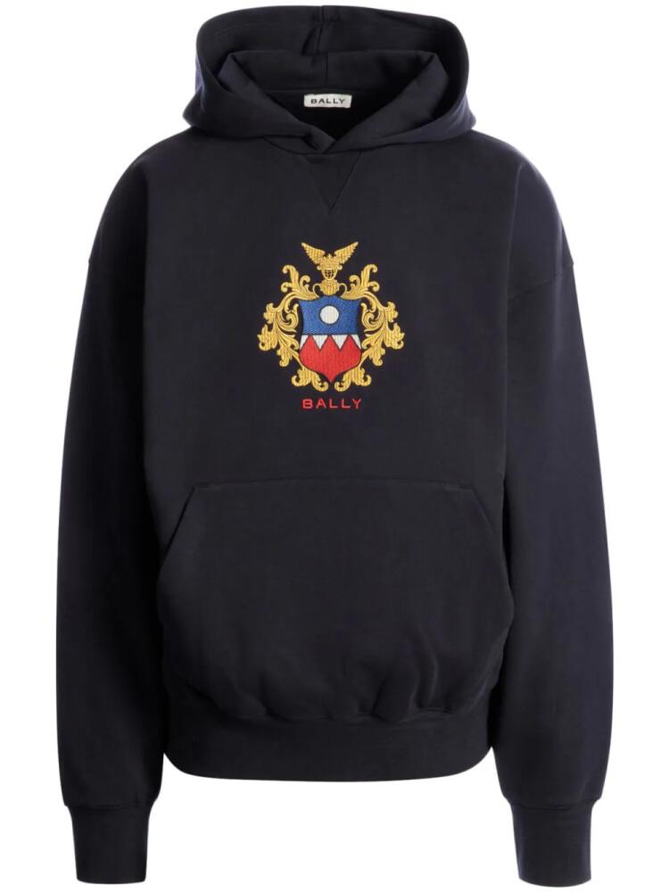 Bally logo-embroidered hoodie - Blue Cover