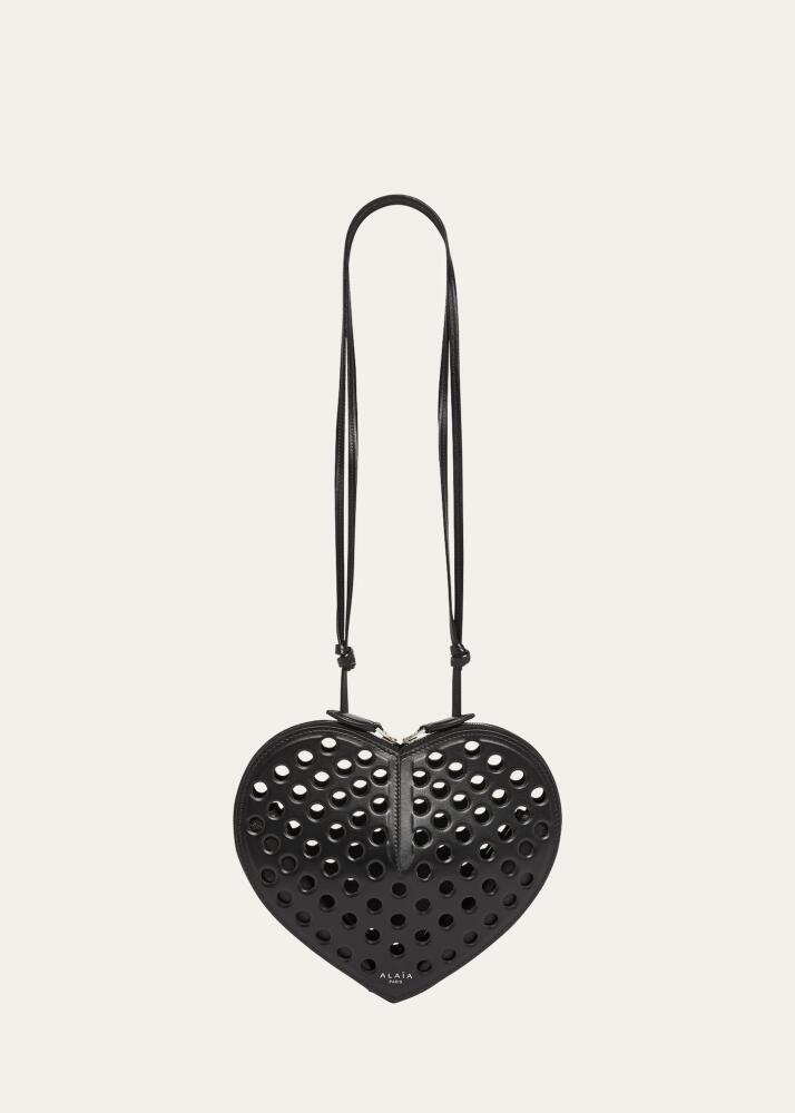 ALAIA Le Coeur Shoulder Perforated Bag in Leather Cover