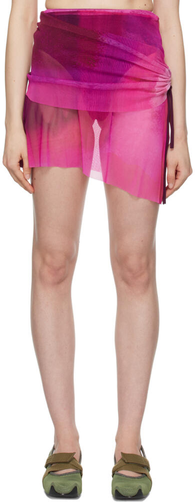 Paula Canovas Del Vas Pink Layered Miniskirt Cover