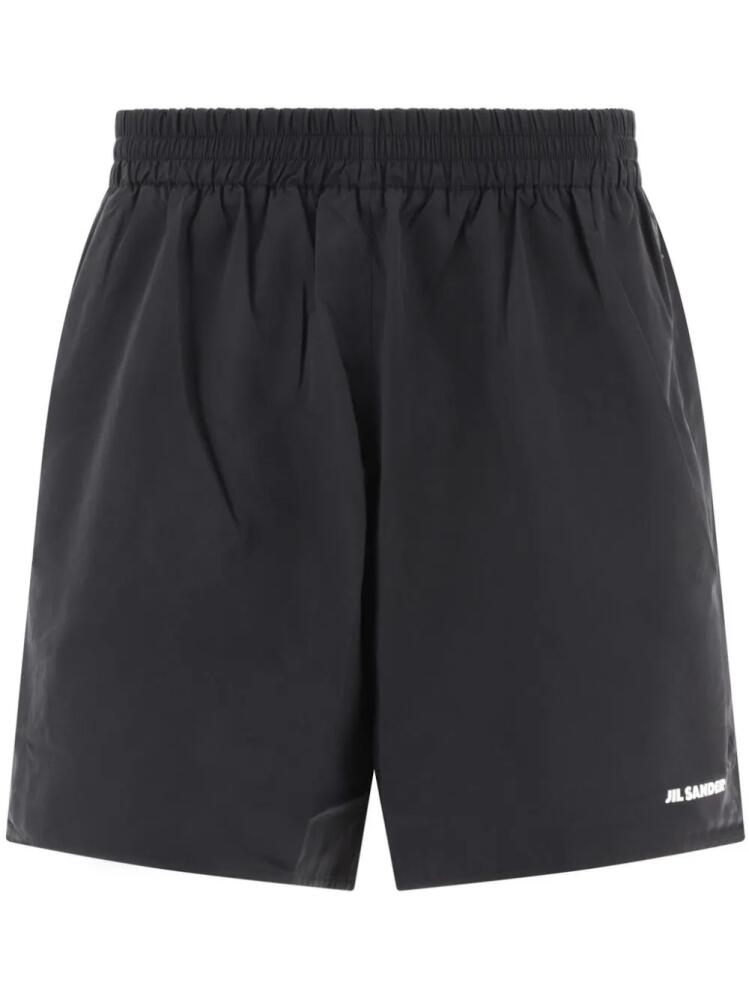 Jil Sander elasticated-waist logo-print shorts - Black Cover