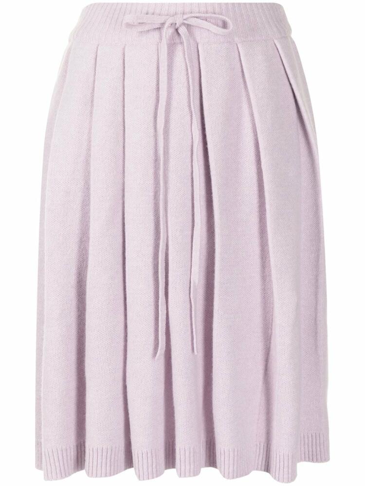 SJYP pleated wool-blend skirt - Purple Cover